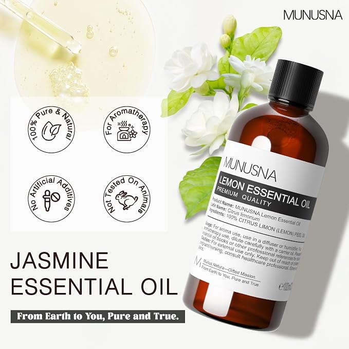 Jasmine Essential Oil 100ML, 100% Pure Natural Jasmine Oils Premium Grade - Image 2