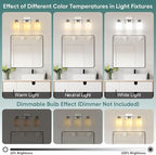 Ascher Bathroom Light Fixtures, 3-Light Vanity Light Over Mirror, Brushed - Image 9