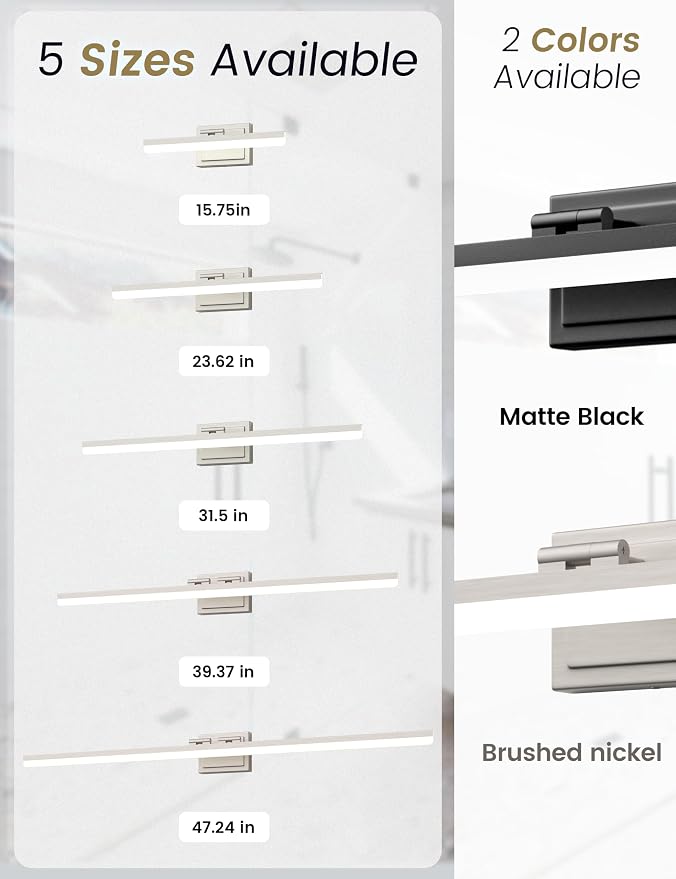 VOLISUN Modern Bathroom Vanity Light 31.5 inch, 28W Dimmable 5CCT Led Bathroom - Image 7