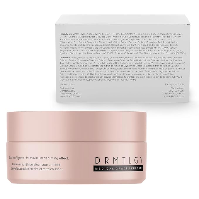 DRMTLGY Brightening Eye Masks – Biodegradable Hydrogel Under Eye Patches - Image 13