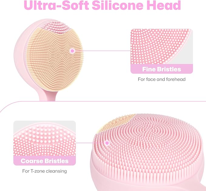 PRITECH Facial Cleansing Brush, Rechargeable Silicone Face Scrubber - Image 3