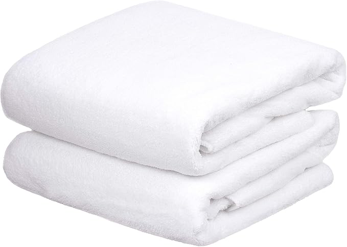 JML Large Bath Towels Set of 2, Lightweight, Lint-Free Microfiber Fleece by JML