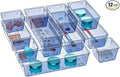 WOWBOX 12 Pack Clear Drawer Organizer Set, Acrylic Drawer Storage Trays by WOWBOX