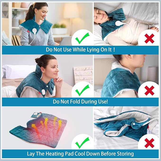 Comfytemp Heating Pad for Neck and Shoulders and Back, 2.6lb Weighted Electric - Image 9