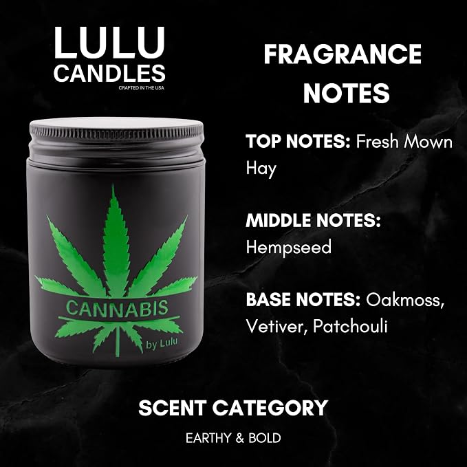 Lulu Candles | Cannabis | Luxury Scented Soy Jar Candle | Hand Poured in The - Image 3