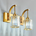Bathroom Crystal Vanity Lights 2-Light Gold Wall Lamp Modern Crystal Bathroom by FDPBY