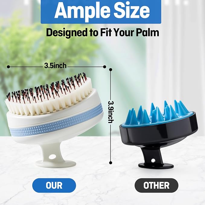 Scalp Massager with Double-Layer Bristles, Anti-Slip Rich-Lathering Hair - Image 7