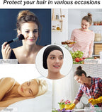 Sleep Cap Bonnet for Sleeping Black Women, Adjustable Cooling Ice Silk Lined - Image 8