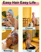 Lumimi Luxury Microfiber Hair Towel Gift Set 6 Pack - Image 4