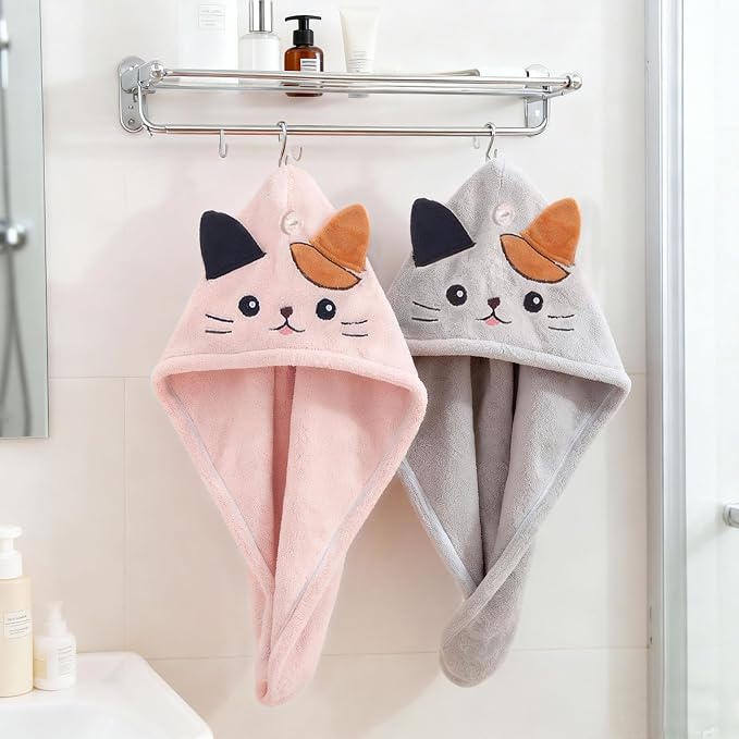 2Pack Microfiber Hair Towel Wrap - Image 7
