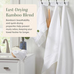 Springtree Home Luxury Bamboo Rayon Bath Towel Set 6 Piece Set | 35% Bamboo - Image 3