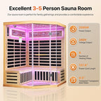 OUTEXER Sauna Corner Saunas for 4-5 Person 240V Home Indoor Canadian Hemlock - Image 2