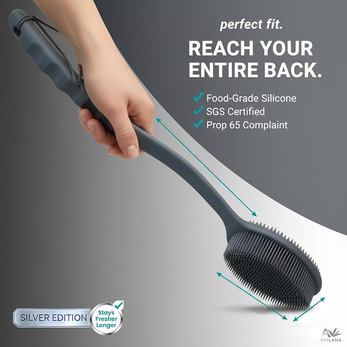 Avilana Silver Edition Back Scrubber Long Handle 19 Inch - Image 6