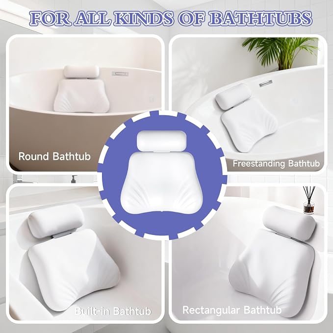 Silicone Bath Pillow, Upgraded Bath Pillows - Image 6
