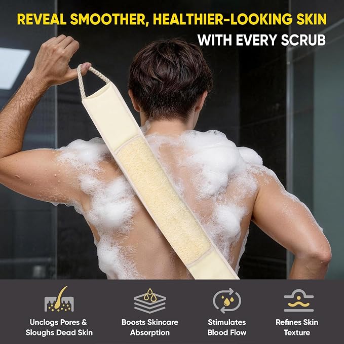 2 Pack Egyptian Loofah Back Scrubber - Image 3