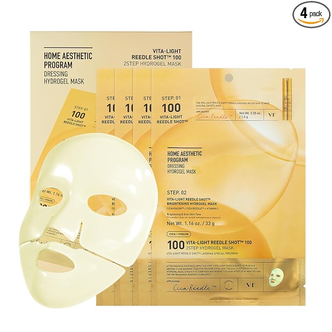VT COSMETICS Vita-Light Reedle Shot 100 2-Step Hydrogel Mask, Intensive Glowing by VTCOSMETICS