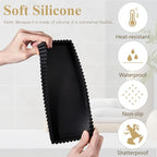 Silicone Bathroom Tray Small Vanity Organizer Rectangle Sink Caddy Sponge - Image 3