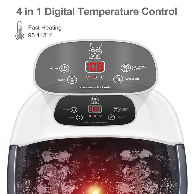 Foot Spa Bath Massager with Heat Bubbles and Vibration Massage and Jets - Image 2