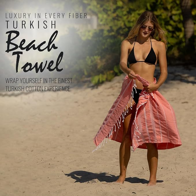 Beach Towel 100% Cotton Turkish Beach Towel Adult 38x70 Inch Pre-washed - Image 3