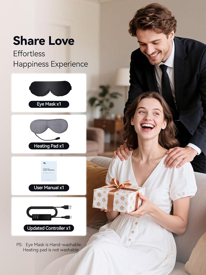 USB Heated Eye Mask for Dry Eyes & Tired Eyes, Warm Compress Therapy - Image 7