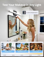 Combuh Black Plug in Vanity Light Bar Corded - Image 4
