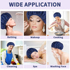 3 PCS Shower Caps for Women, Upgrade Comfortable & Extra Large & Double Layers - Image 6