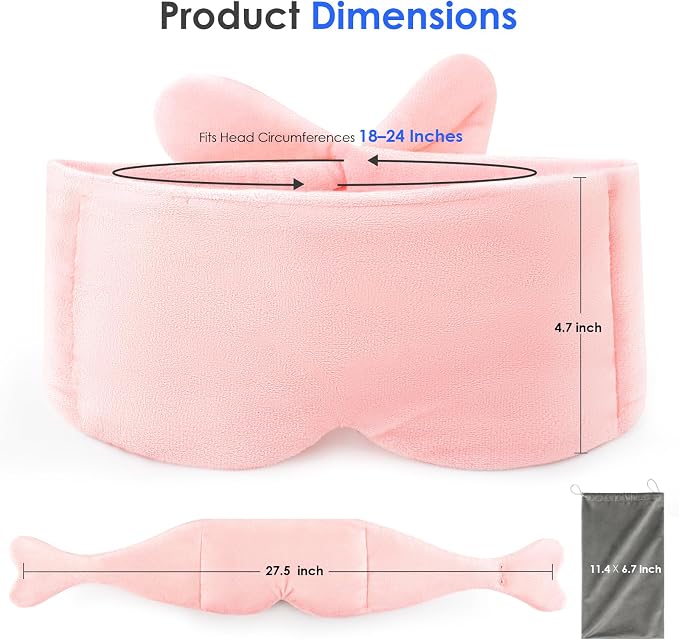 Weighted Eye Mask for Sleeping, Soft Minky Sleep Mask for Side Sleeper - Image 7