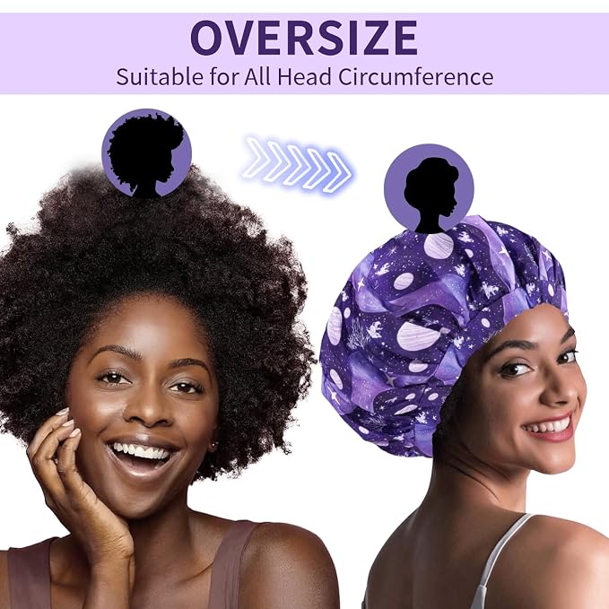 1 PCS Shower Cap, Double Layer & Adjustable Bathing Cap - Image 4