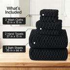 REDKISS Black Microfiber Towels Set of 6-35x70 Inches Oversized Bath Sheets - Image 3