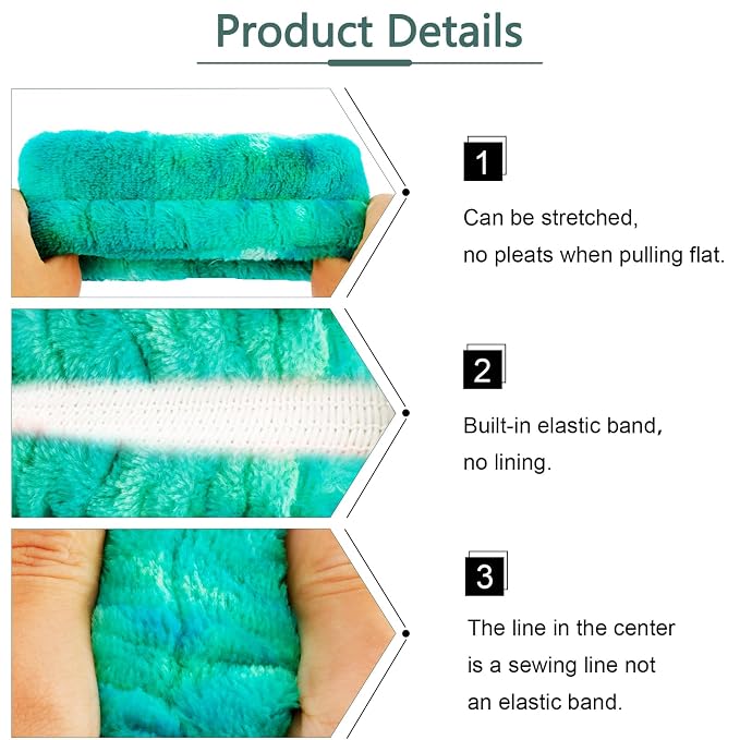 VELSCRUN Spa Headband, Makeup Face Wash Skincare Headbands, Stuff - Image 7