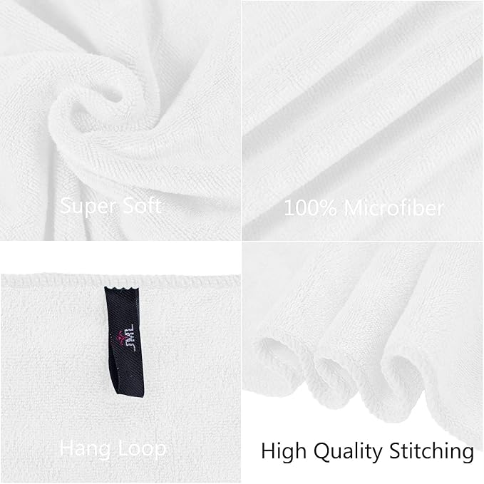 JML Bath Towel, Large Microfiber Bath Towels Set 6 Pack - Image 5