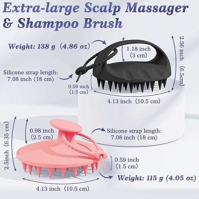 Manmihealth Large Hair Scalp Scrubber, One-piece Silicone Scalp Massager - Image 2