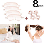 Satin Eye Mask 8Pcs Silk Sleep Masks Silky Blindfold Eyeshade Blackout Eyes - Image 2