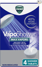 Vicks VapoShower Max Tablets, Non-Medicated Eucalyptus Shower Steamer Tablets by Vicks