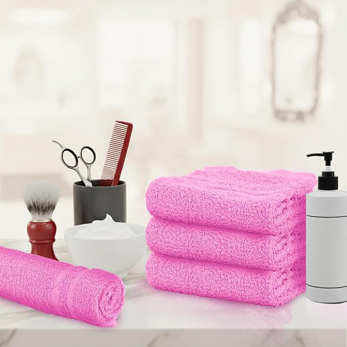 24 Pack Pink Hand Towels 100% Cotton Spa Towel – 16x27 inches Highly Absorbable - Image 4