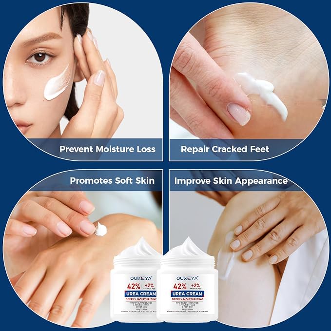 OUKEYA Urea Cream 42% plus Salicylic Acid 2% Net 12.35 Oz Foot & Hand Cream - Image 8
