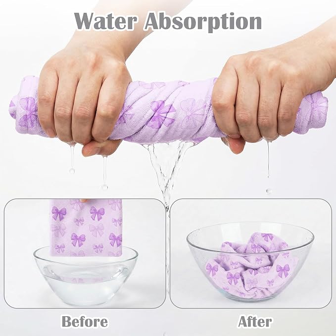Microfiber Hair Towel Wrap for Kids 2 Pack Quick Drying Hair Towels - Image 2