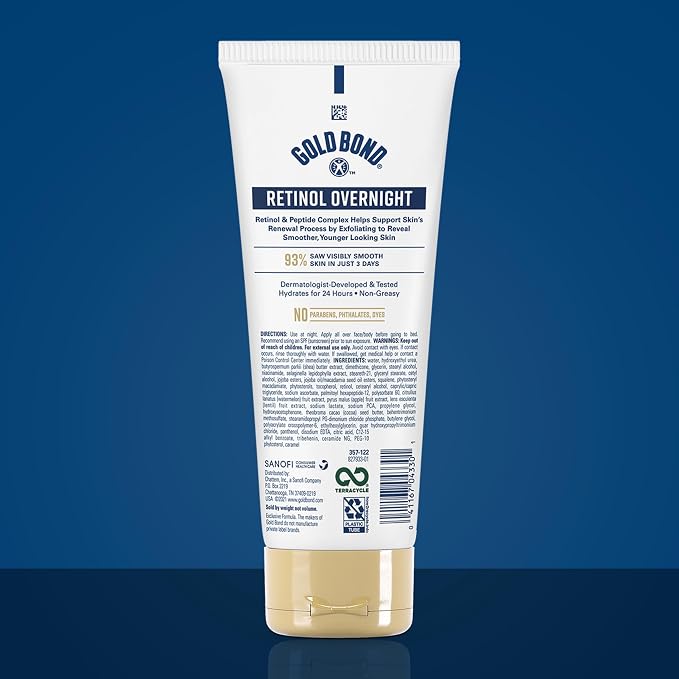 Gold Bond Age Renew Retinol Overnight Body & Face Lotion, Retinol Face and Body - Image 2