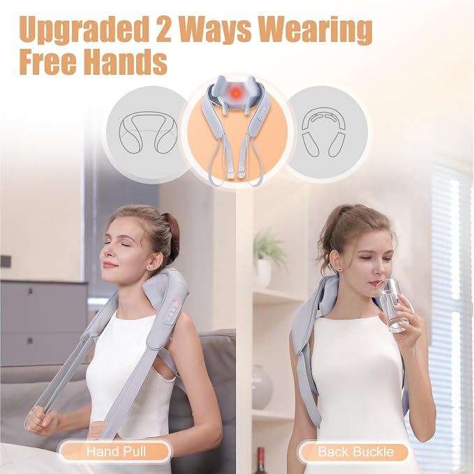 MASGRE Electric Shiatsu Back and Neck Massager, Cordless Shoulder Massager - Image 2