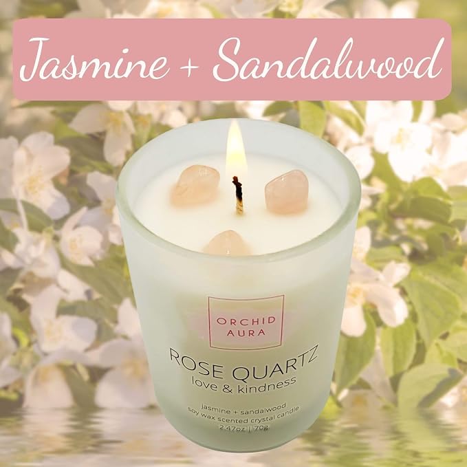 Soy Candles with Healing Crystals. Citrine, Rose Quartz, Amethyst Crystal. - Image 3