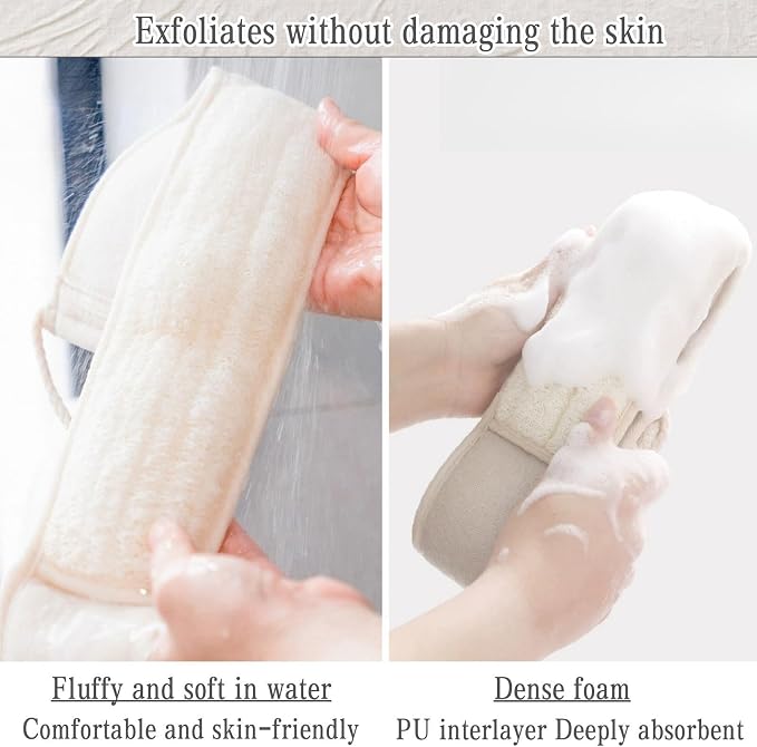 Exfoliating Natural Loofah Sponge Back Scrubber - Image 5