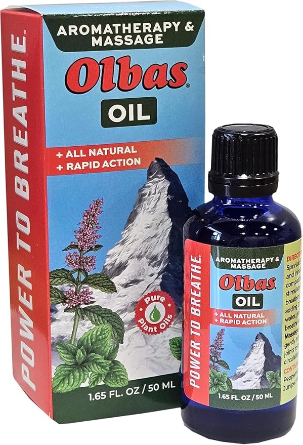 Olbas Massage and Aromatherapy Oil, 1.65 Fl Oz, body massage oil, Swiss Herbal by Olbas