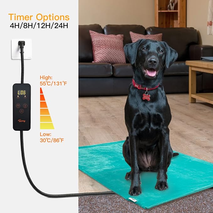 Toozey Large Pet Heating Pad, 6 Adjustable Temperature Dog Cat Heating Pad - Image 5