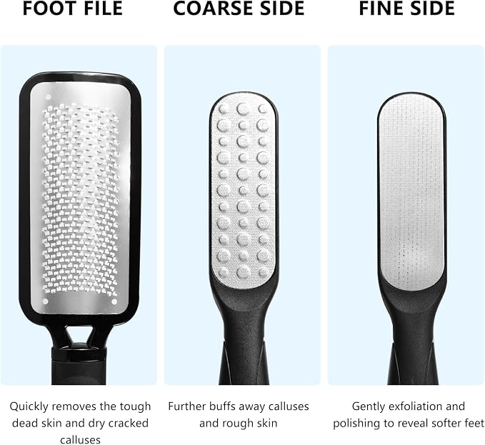 2 Pack Colossal Foot Files Kit Callus Remover Stainless Steel Dual Sided Foot - Image 2