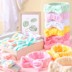 Yinder 40 Pack Bow Spa Headband Coral Fleece Makeup Headband Soft Face Wash - Image 2