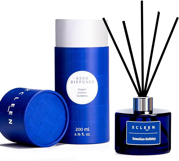 Xcleen Reed Diffuser Set, 6.7 Oz Hawaiian Holiday Scented Reed Diffuser by Xcleen
