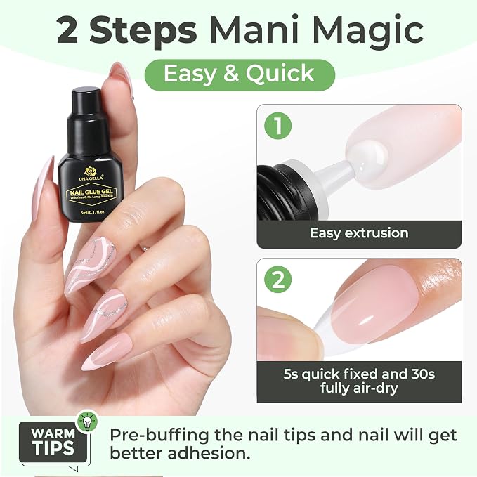 UNA GELLA 5ml Super Strong Gel Nail Glue - Image 2
