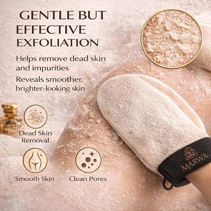 Moroccan Kessa Exfoliating Glove – Soft Hammam Exfoliating Mitt – Dead Skin - Image 3