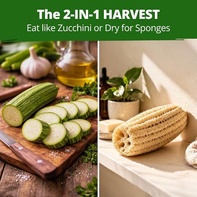 HOME GROWN Luffa Seeds 40 Heirloom Non-GMO Loofah Gourd Seeds - Image 2