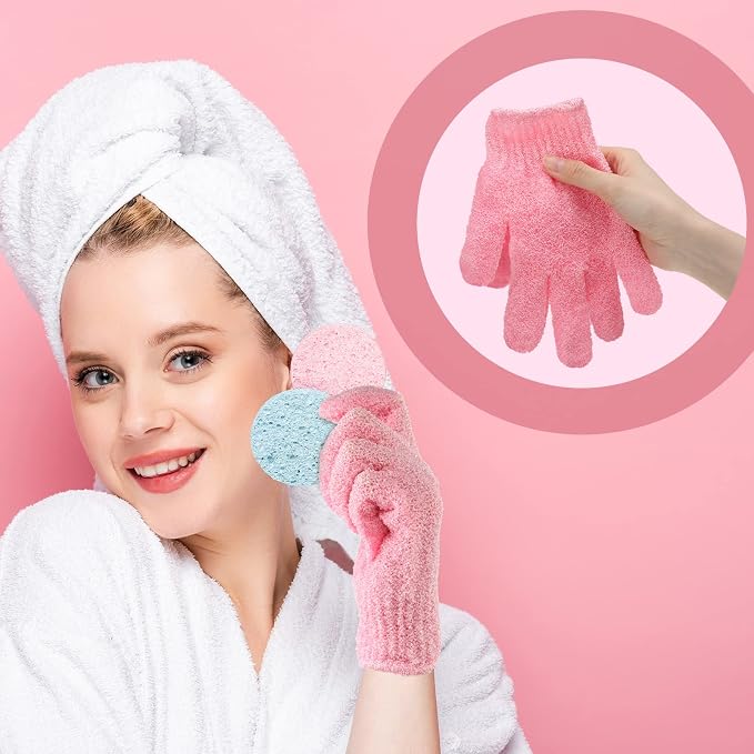 Tegeme 100 Pcs Exfoliating Gloves Bulk Double Sided Nylon Colorful Bath Shower - Image 7